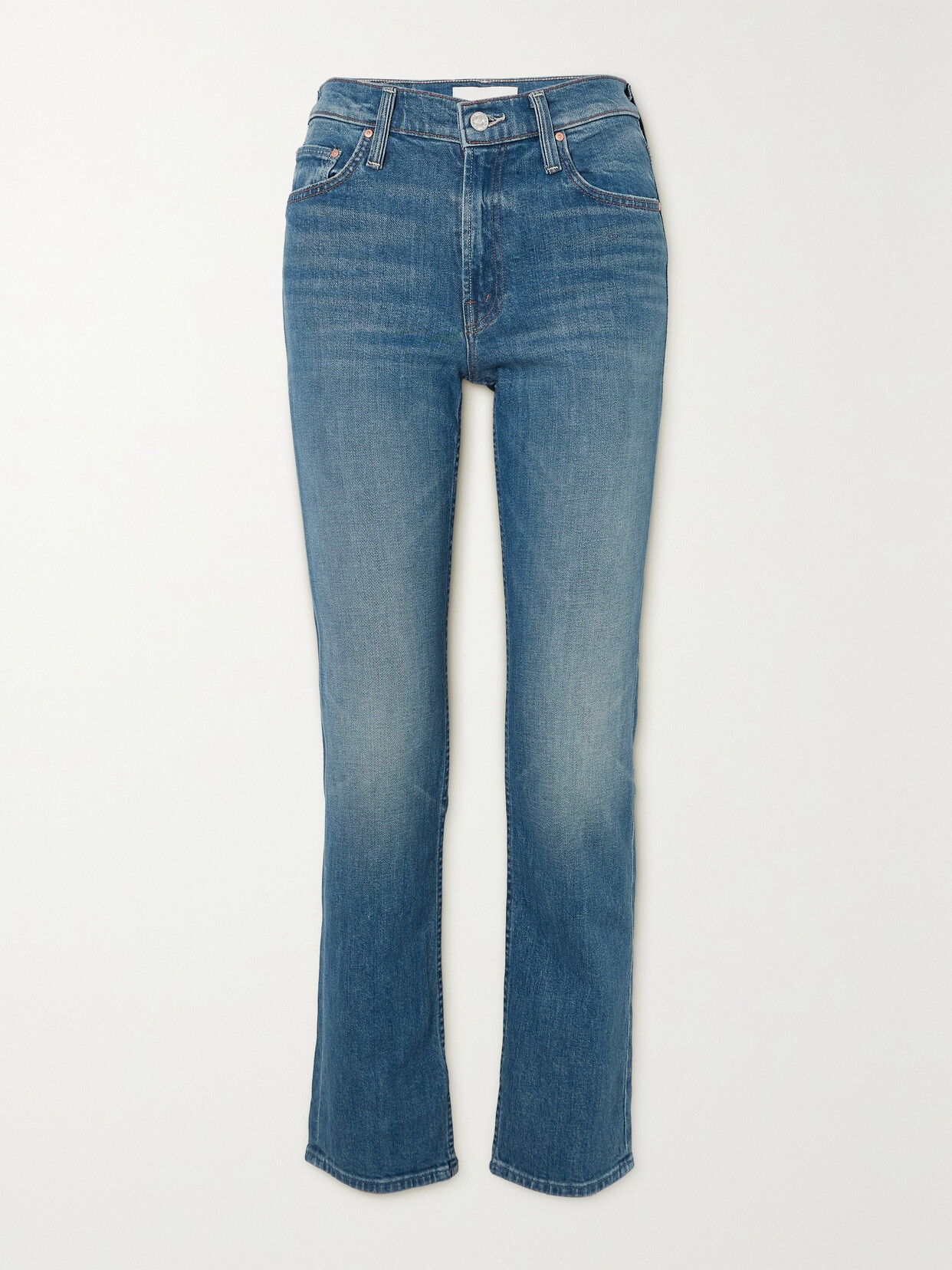 Mother + Net Sustain The Smarty Pants High-rise Straight-leg Jeans In Blue