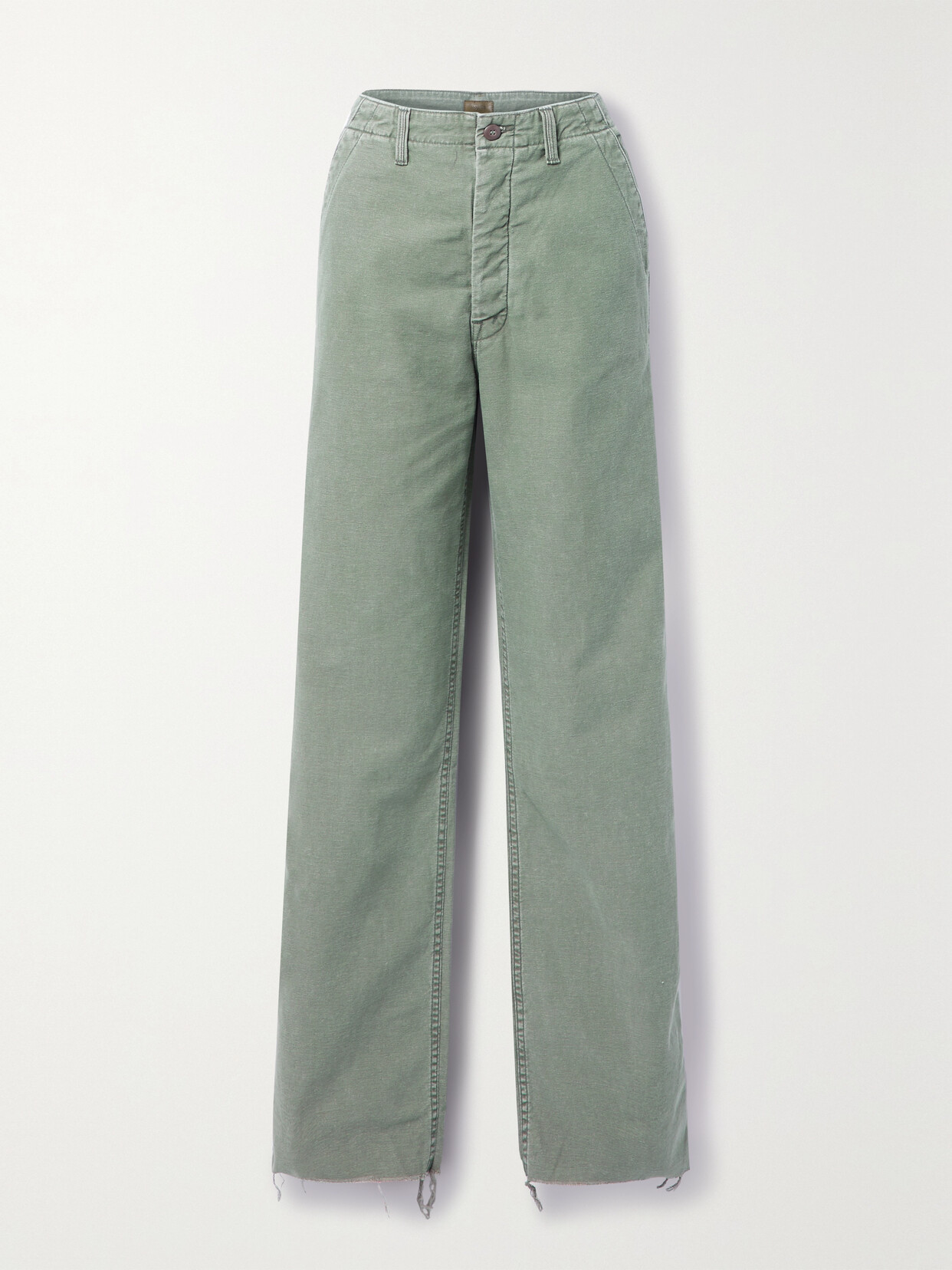 Mother - + Net Sustain The Major Sneak Cotton Straight-leg Pants - Green