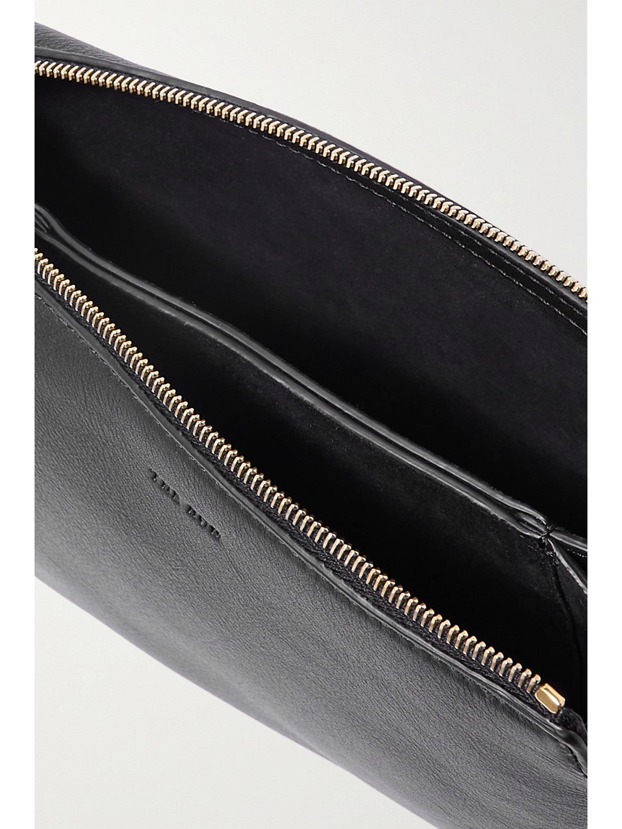 The Row Nu Twin Mini Leather Shoulder Bag In Black