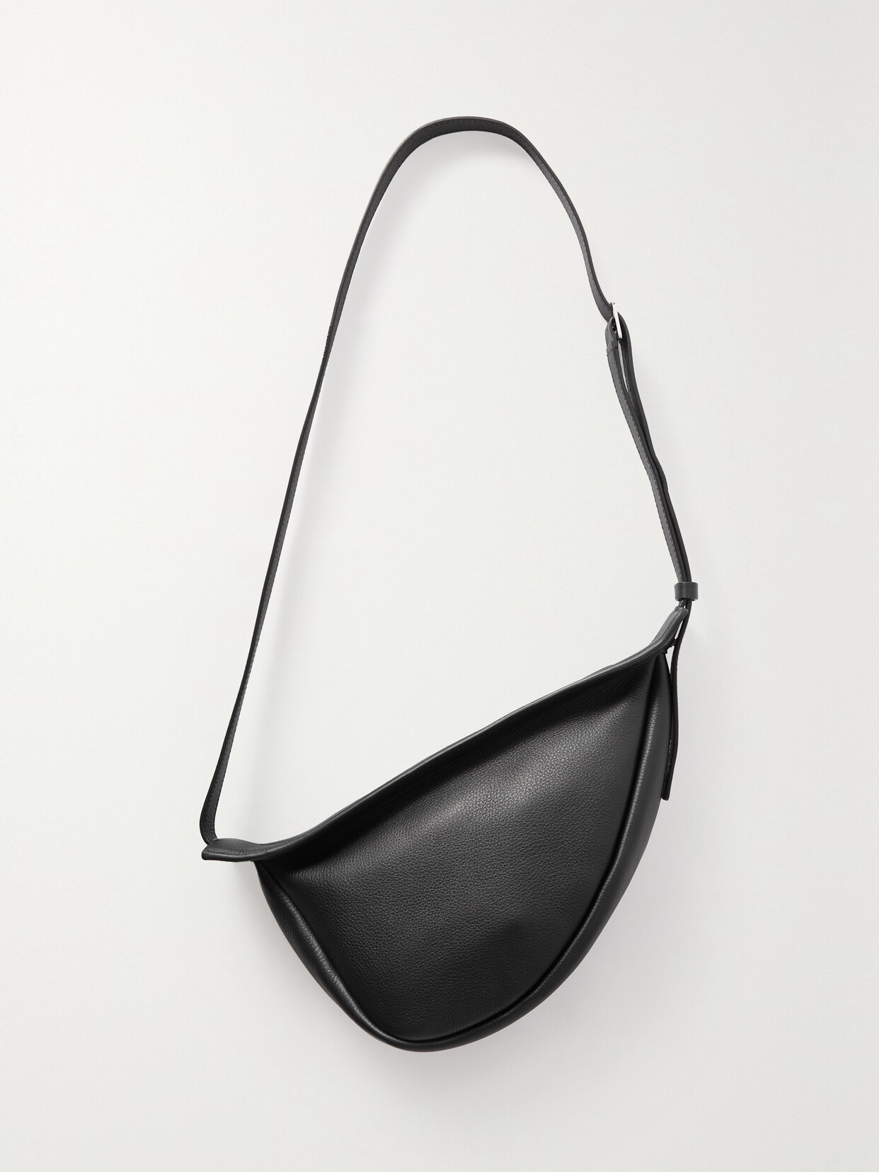 The Row - Slouchy Banana Textured-leather Shoulder Bag - Black