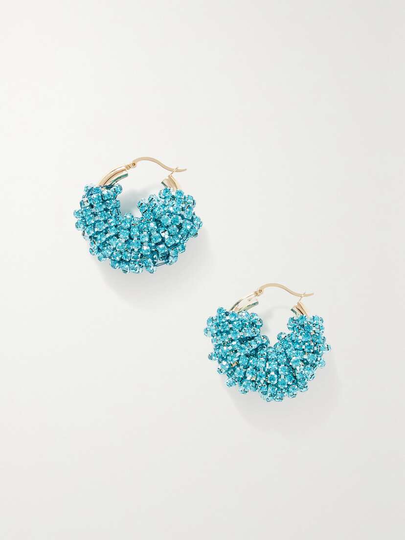 PEARL OCTOPUSS.Y Gold-plated Crystal Hoop Earrings