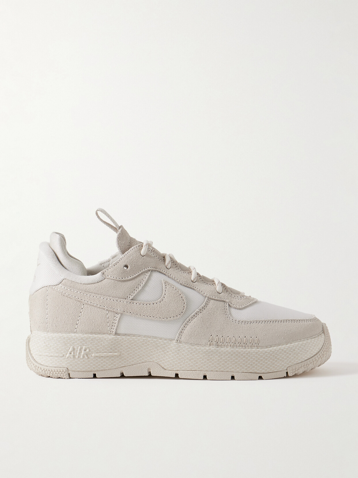 Nike Air Force 1 Wild Suede And Mesh Trainers In White