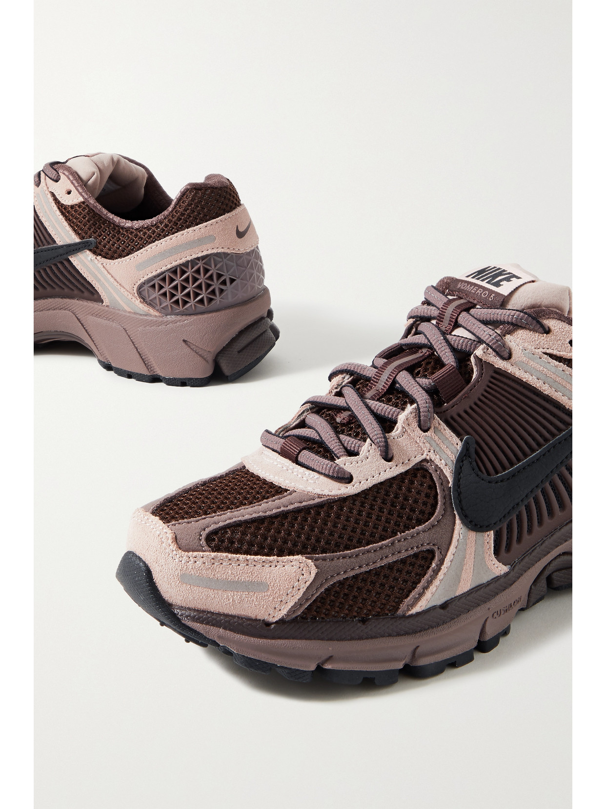 NIKE ZOOM VOMERO 5 SUEDE-TRIMMED LEATHER, RUBBER AND MESH SNEAKERS