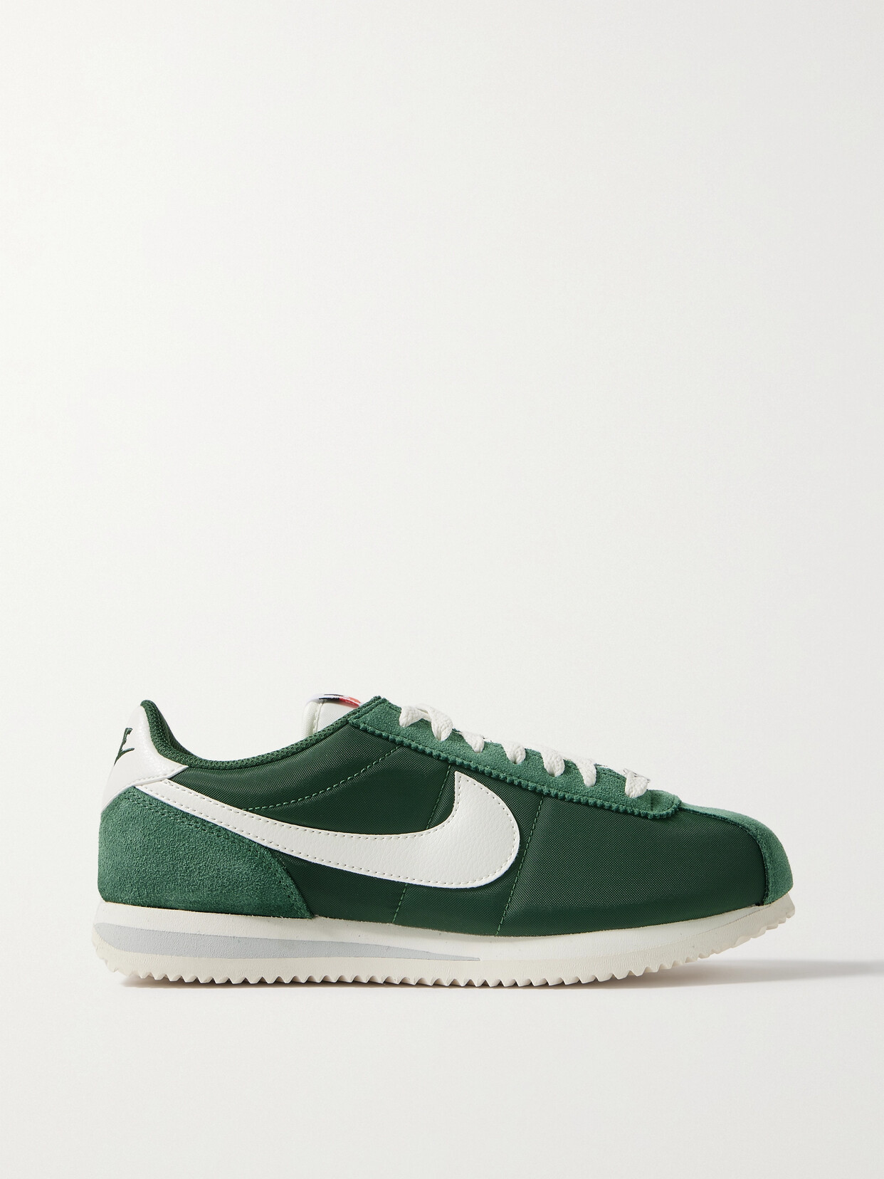 Shop Nike Cortez Suede And Leather-trimmed Shell Sneakers In Green