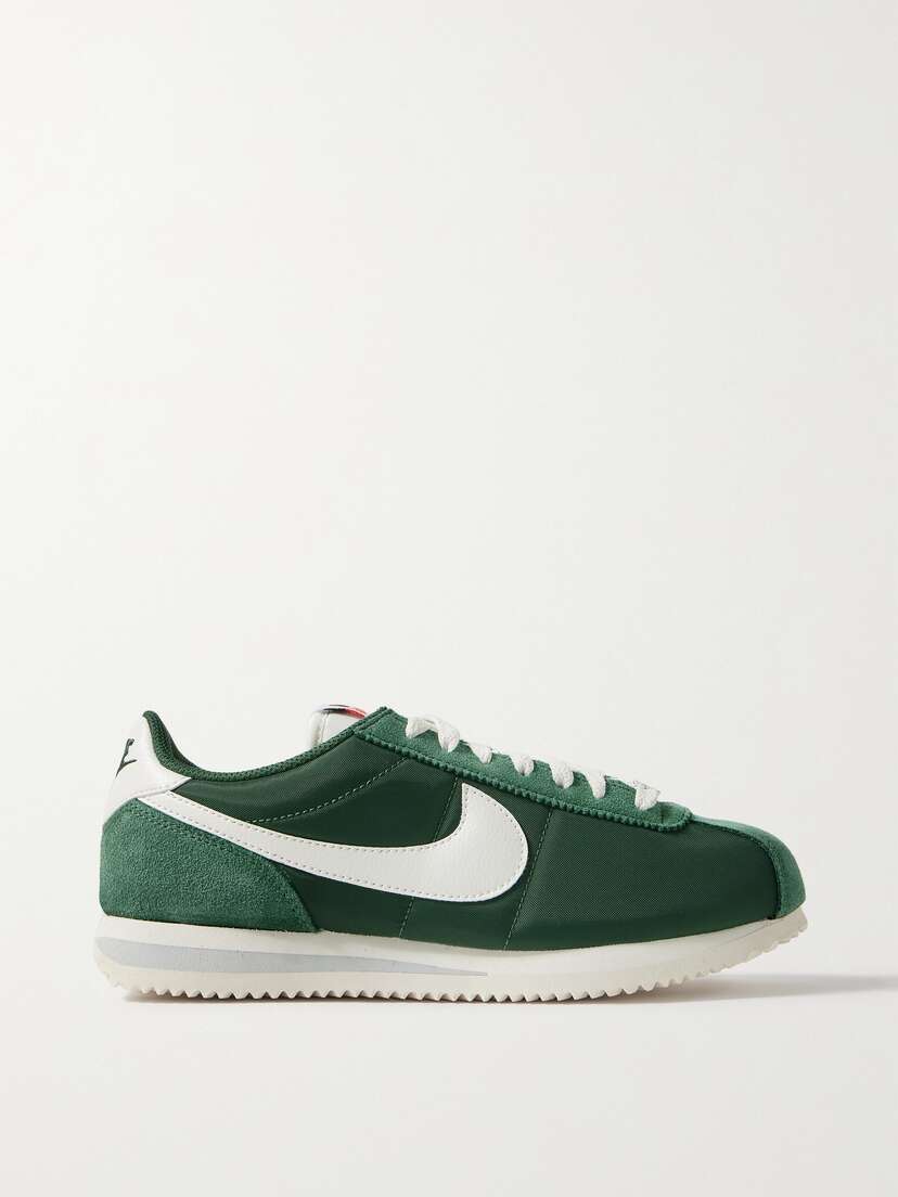 Nike Cortez Suede And Leather-trimmed Shell Sneakers