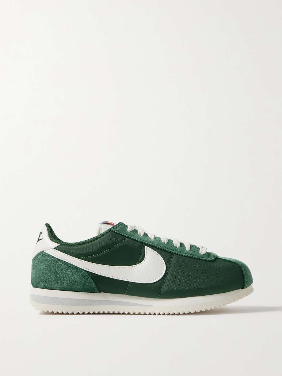 NIKE Cortez suede and leather-trimmed shell sneakers | NET-A-PORTER