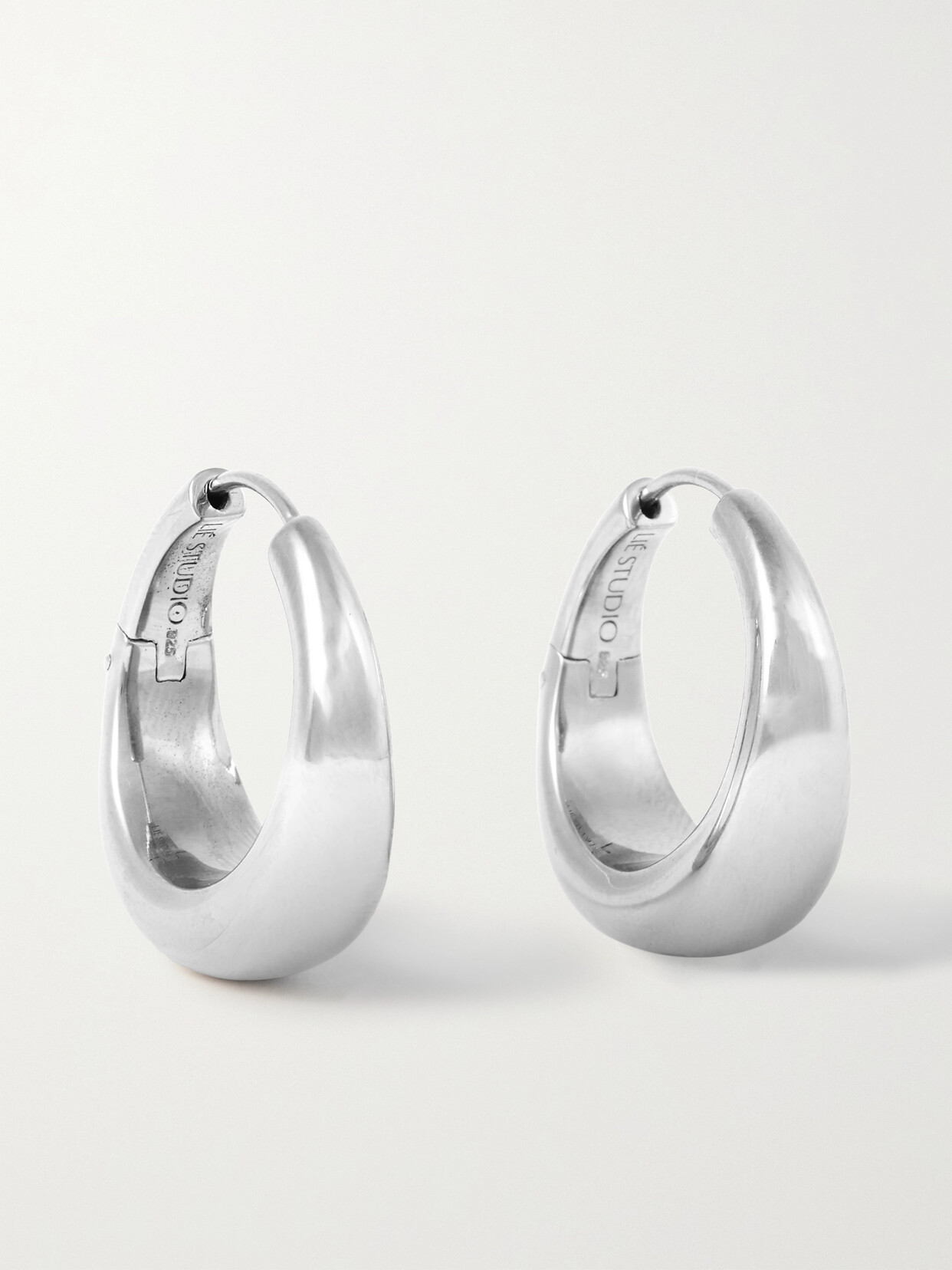 LIE STUDIO THE ANDREA SILVER HOOP EARRINGS