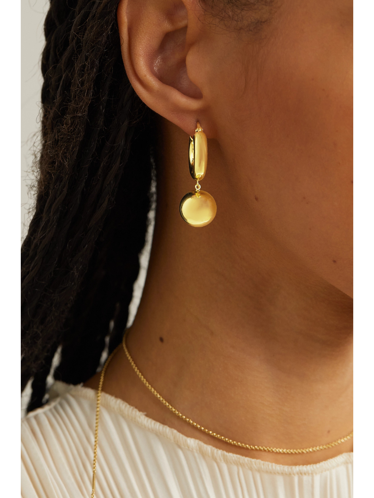 Shop Lie Studio The Marie Gold-plated Hoop Earrings