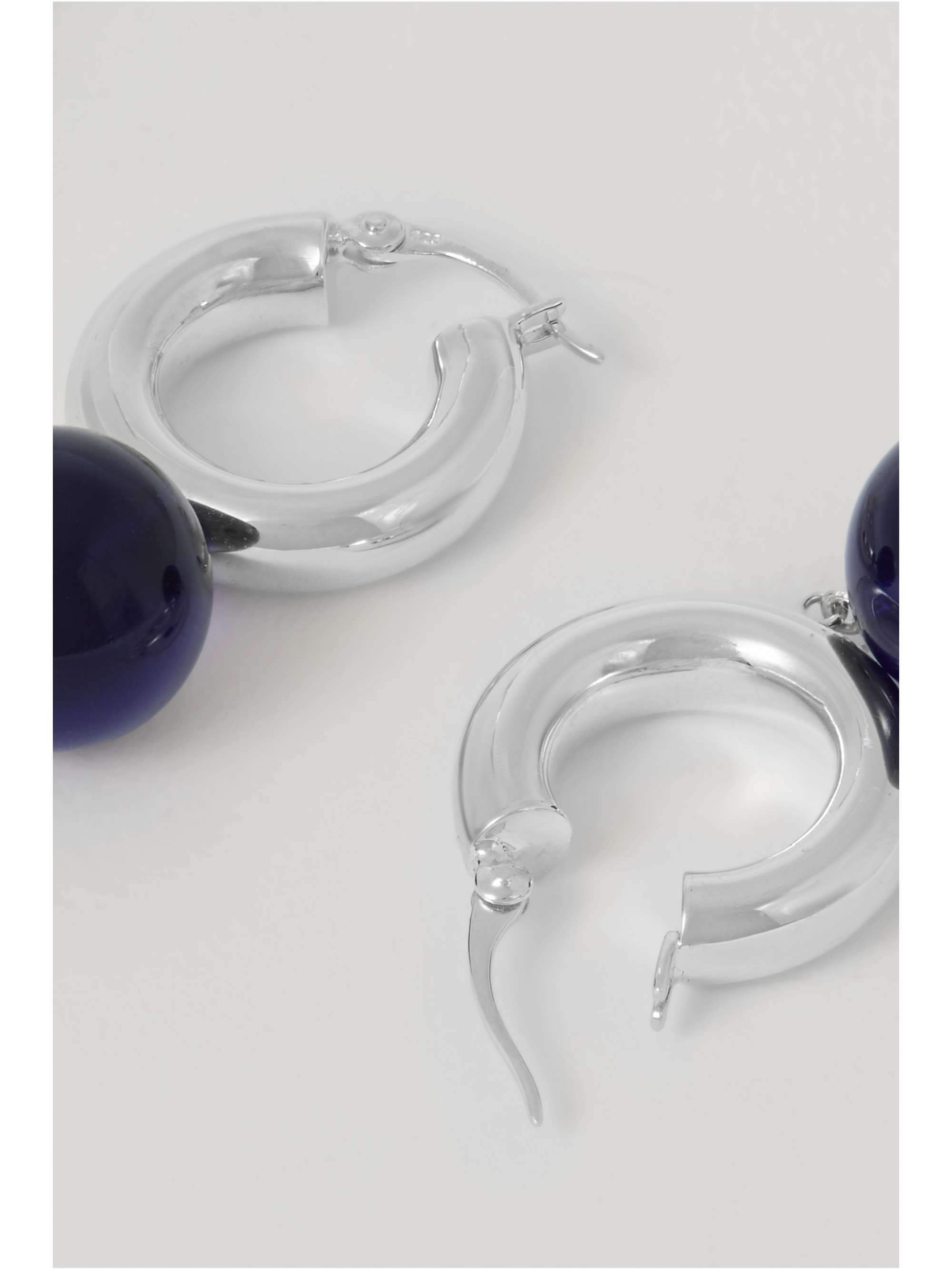 LIÉ STUDIO The Charlotte silver and glass hoop earrings