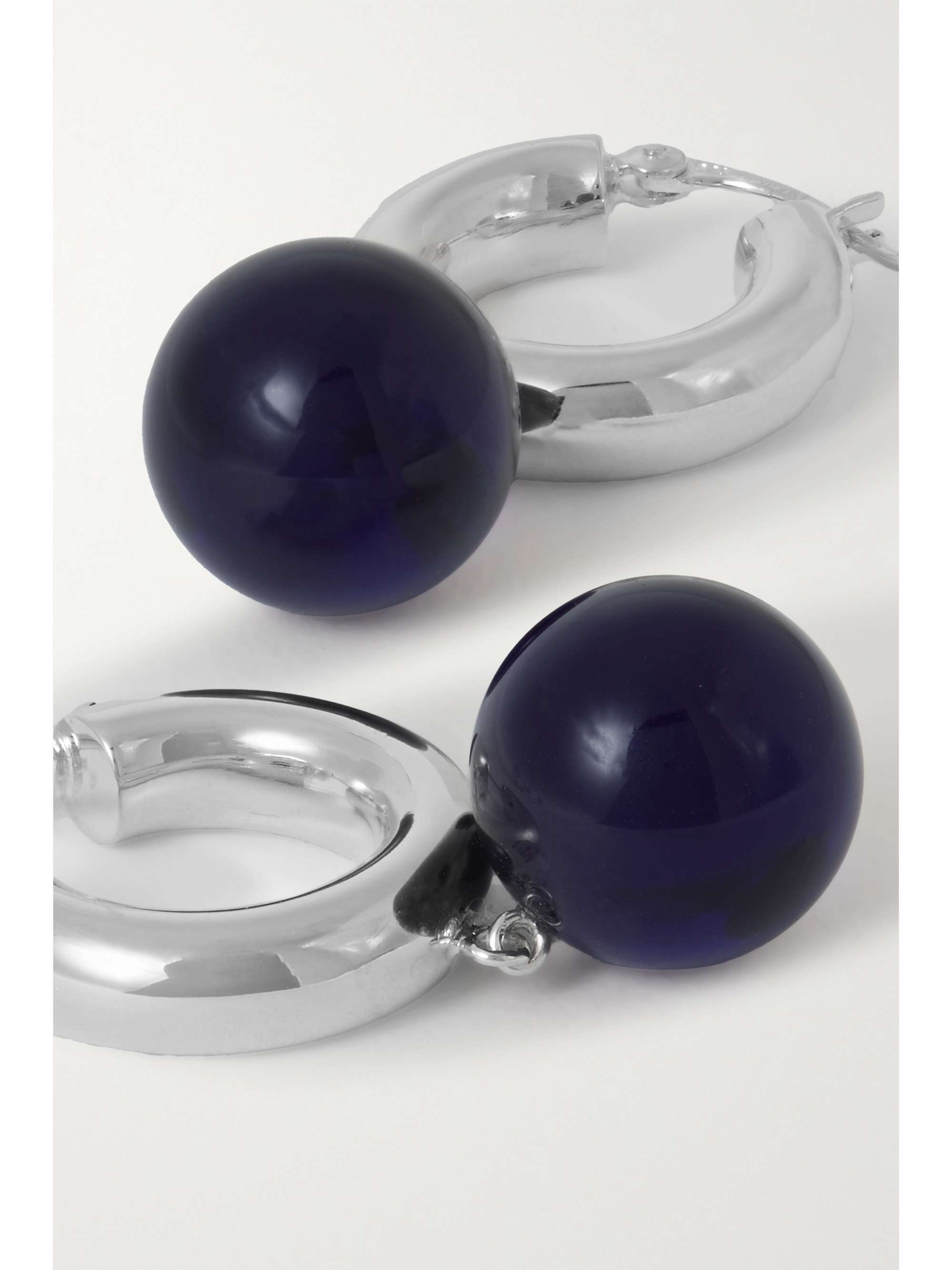 LIÉ STUDIO The Charlotte silver and glass hoop earrings