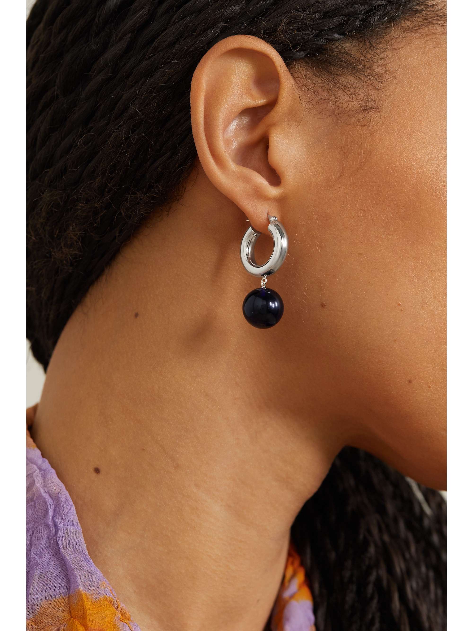 LIÉ STUDIO The Charlotte silver and glass hoop earrings