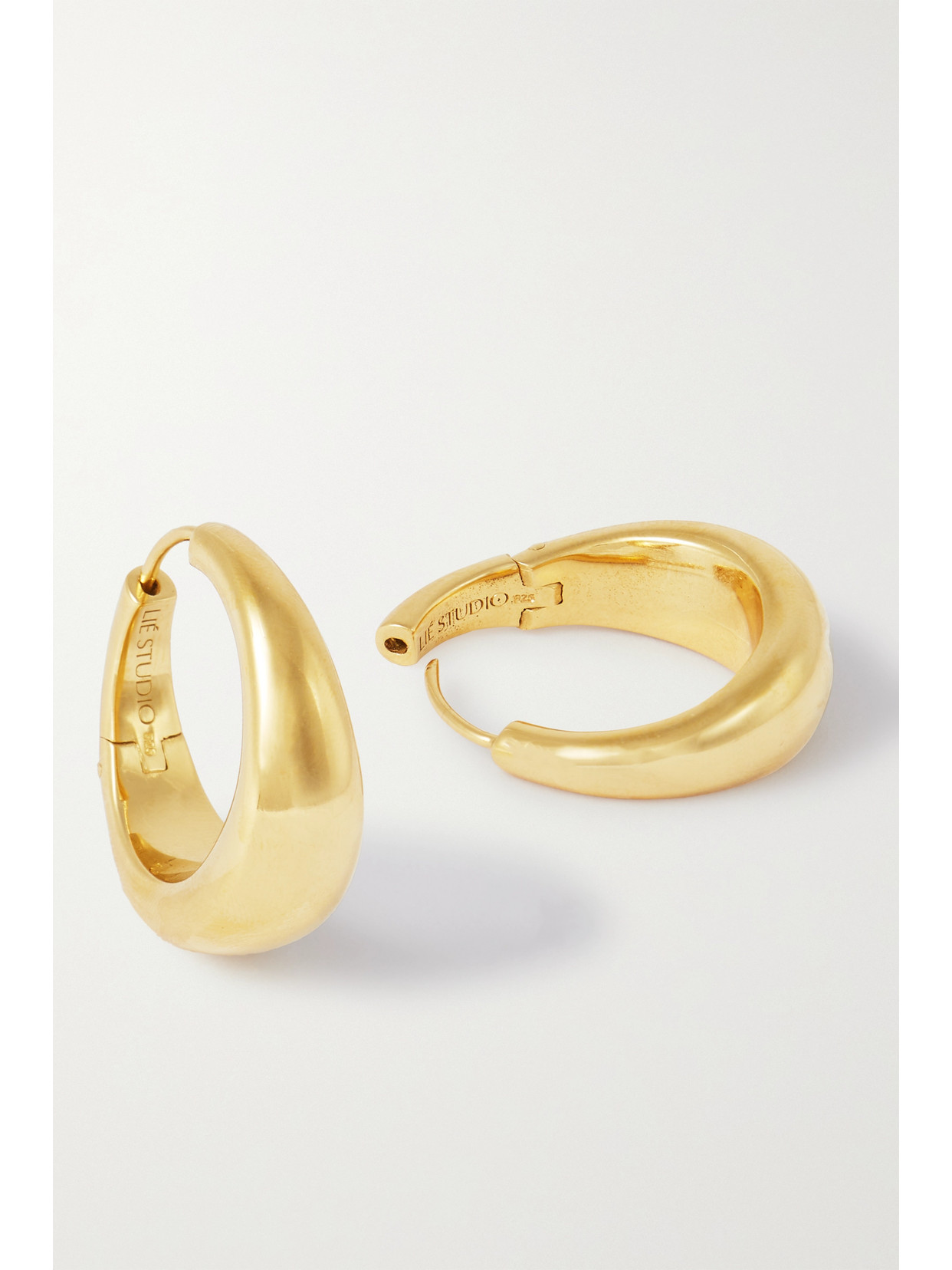 Lie Studio The Andrea Gold-plated Hoop Earrings In Gold