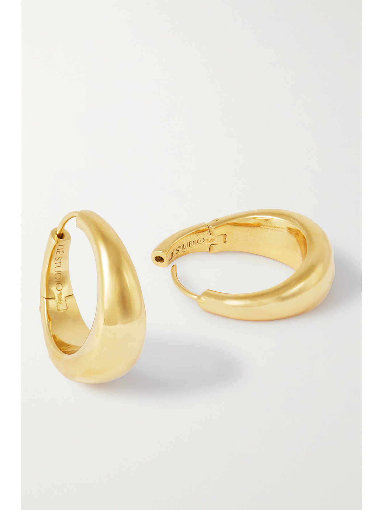 Shop Lie Studio The Andrea Gold-plated Hoop Earrings