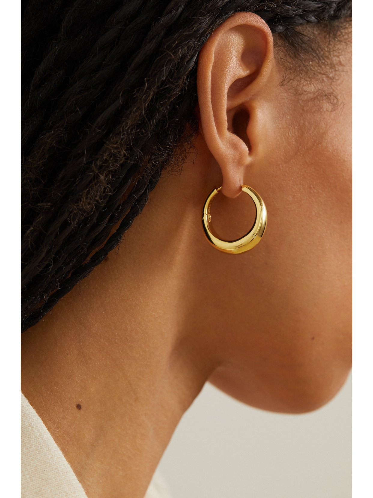 Shop Lie Studio The Andrea Gold-plated Hoop Earrings