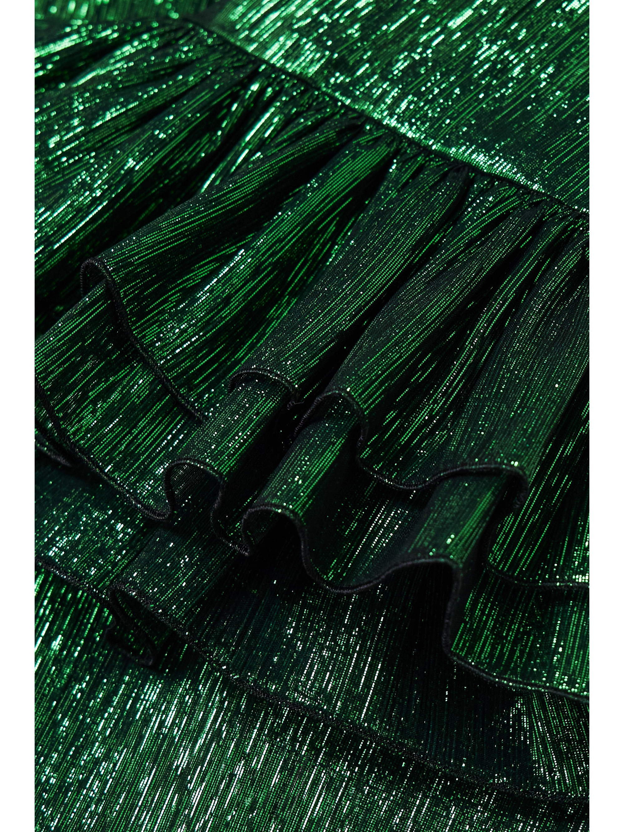 The Vampire's Wife - The Falconetti ruffled metallic silk-blend midi dress  | Plush