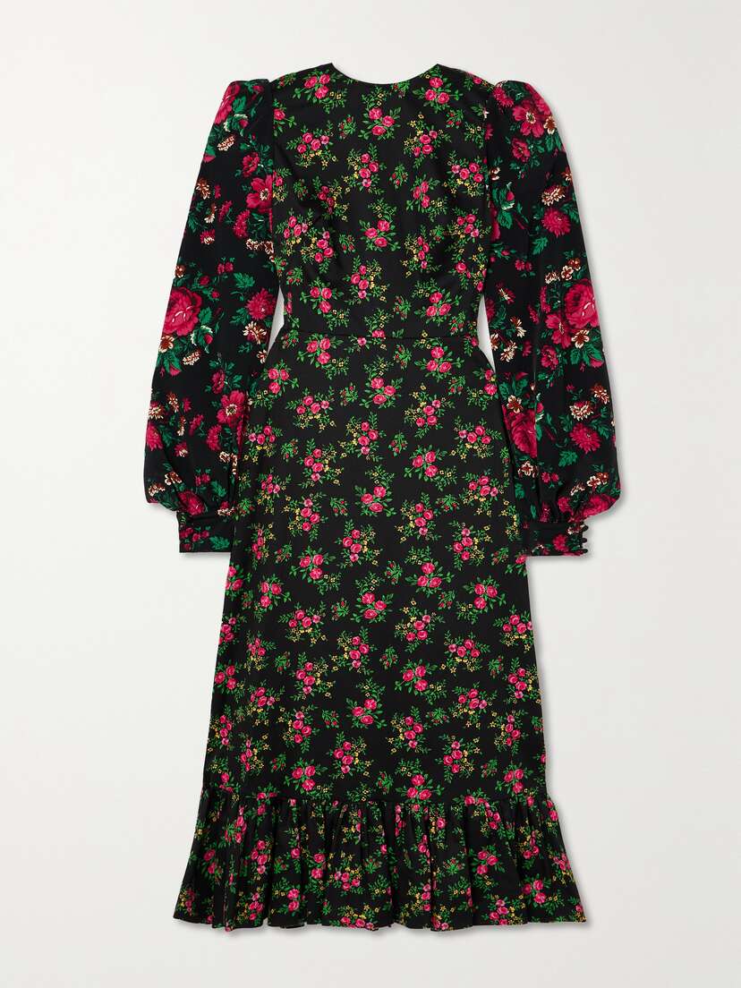 The Vampire's Wife The Villanelle Belted Floral-print Cotton Midi Dress