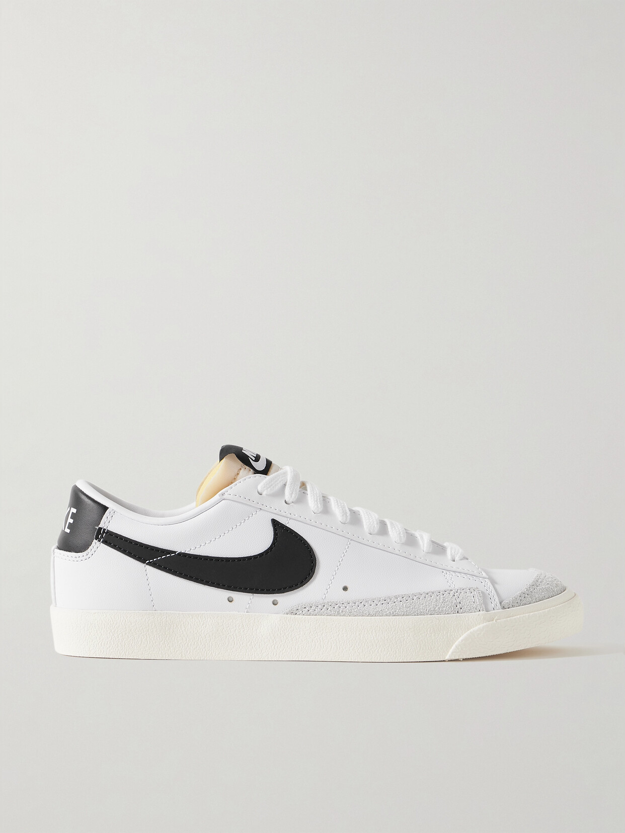 Nike Blazer Low '77 Se Suede-trimmed Leather Sneakers In White