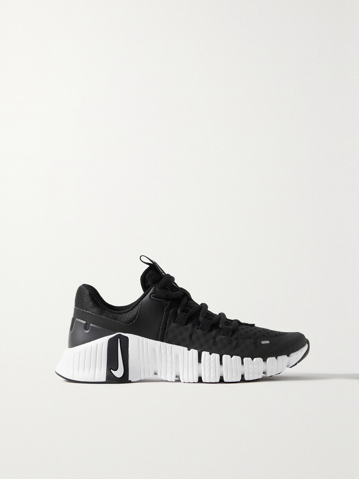 Shop Nike Free Metcon 5 Rubber-trimmed Mesh Sneakers In Black