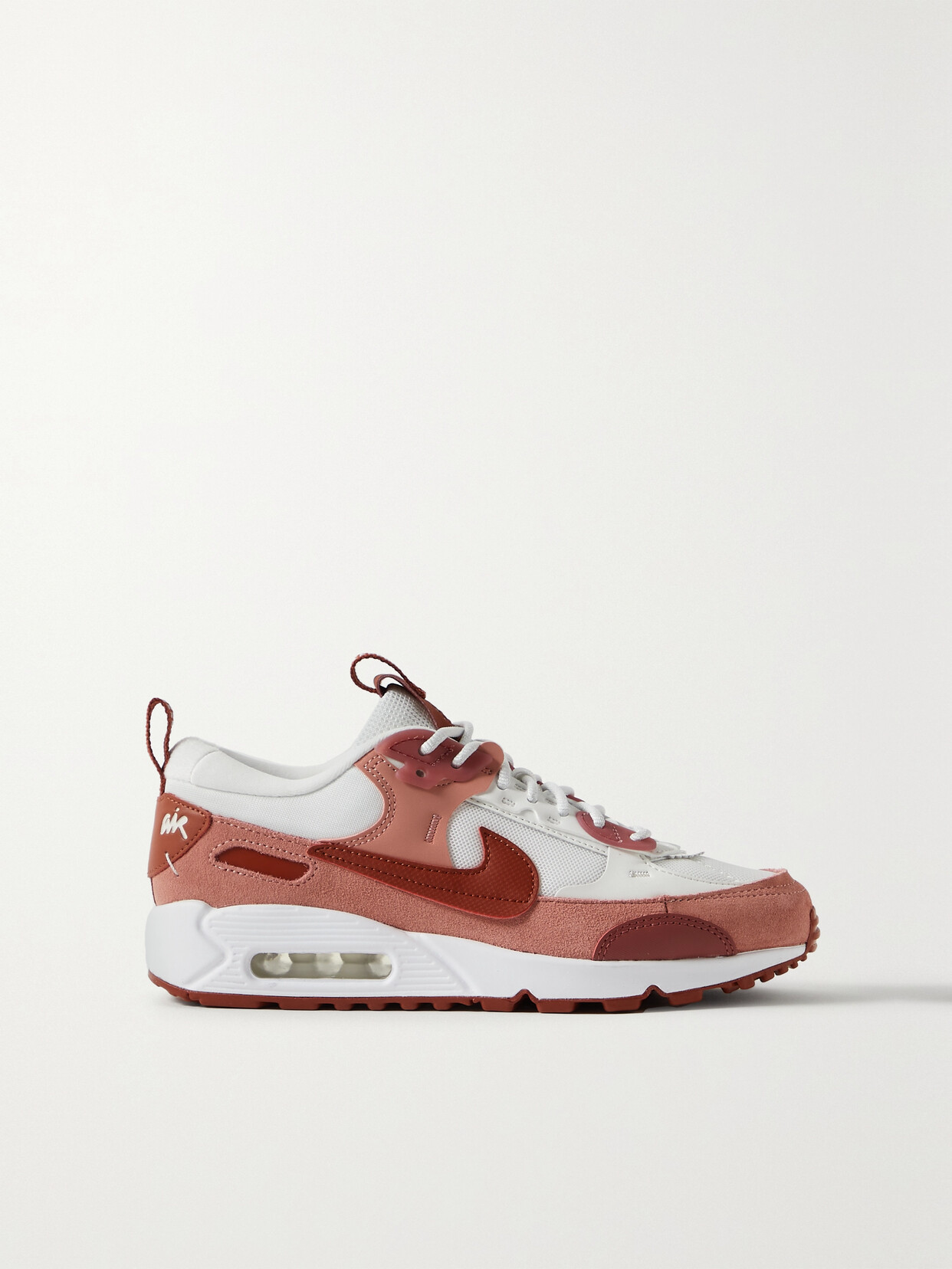 Shop Nike Air Max 90 Futura Leather-trimmed Suede And Mesh Sneakers In White