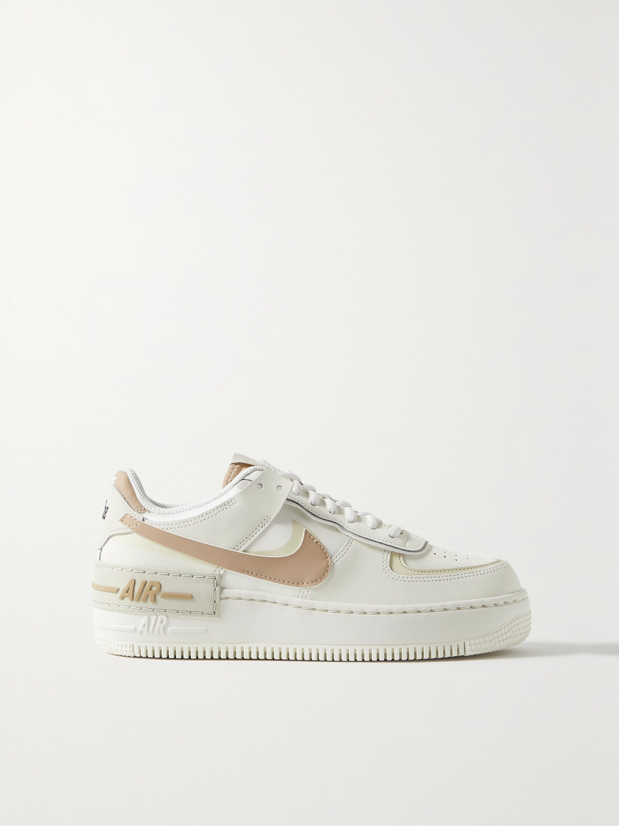 Nike Air Force 1 Shadow Leather Platform Sneakers - White