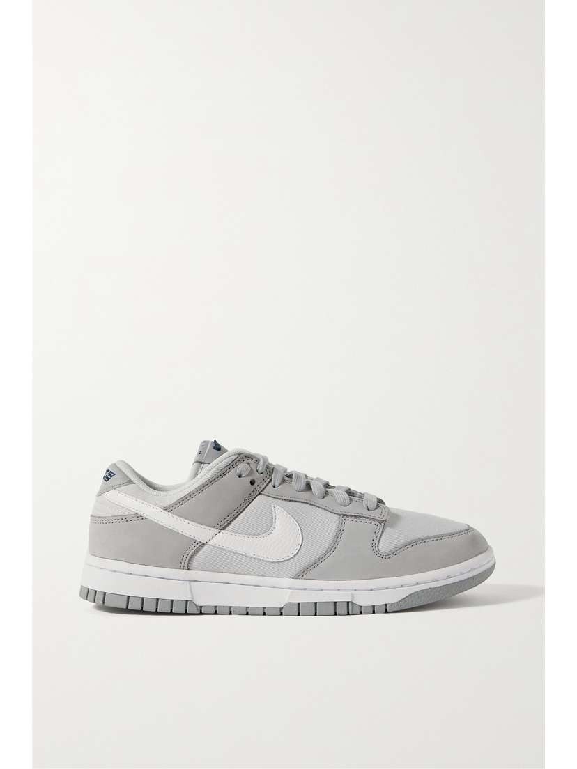 Nike Dunk Low Lx Leather And Suede-trimmed Drill Sneakers