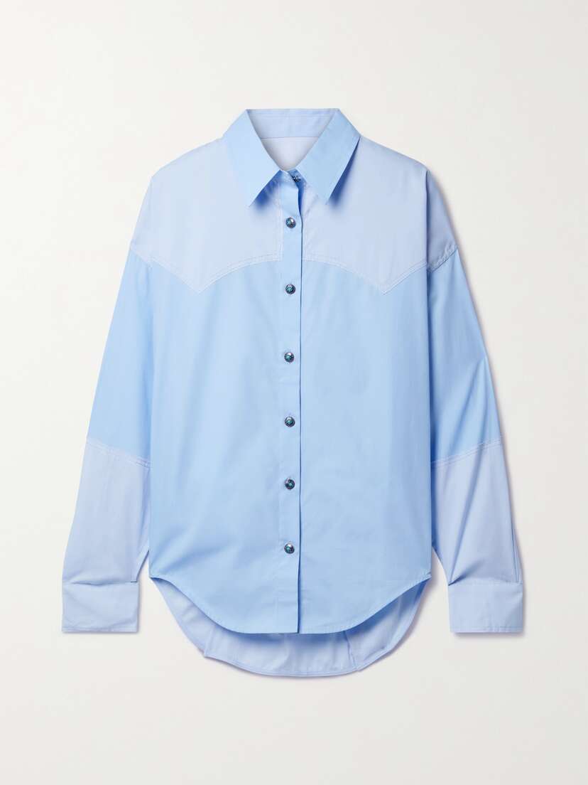Fortela Amy Two-tone Paneled Cotton Shirt