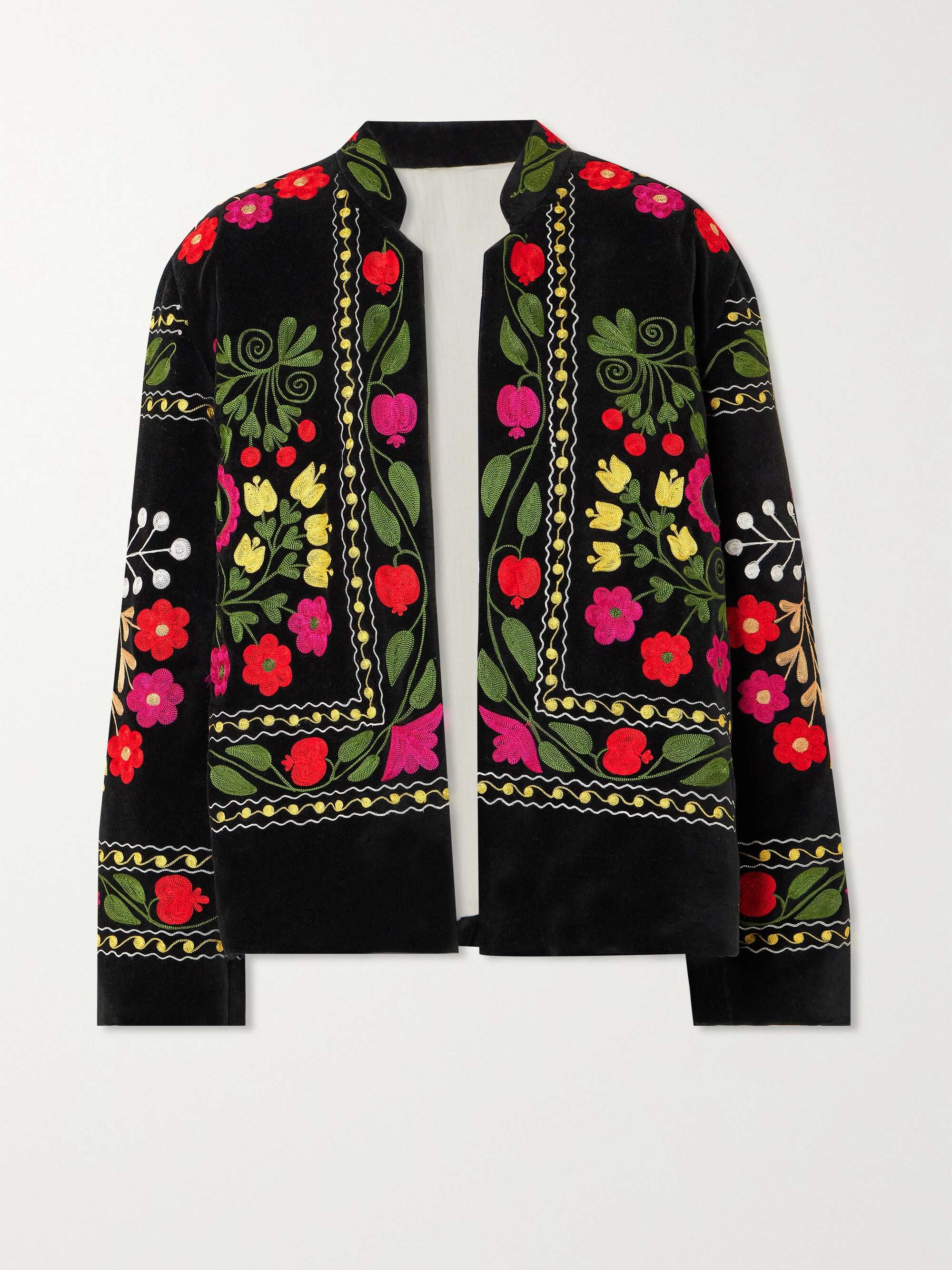 FORTELA Fulvia embroidered cotton-velvet jacket | NET-A-PORTER