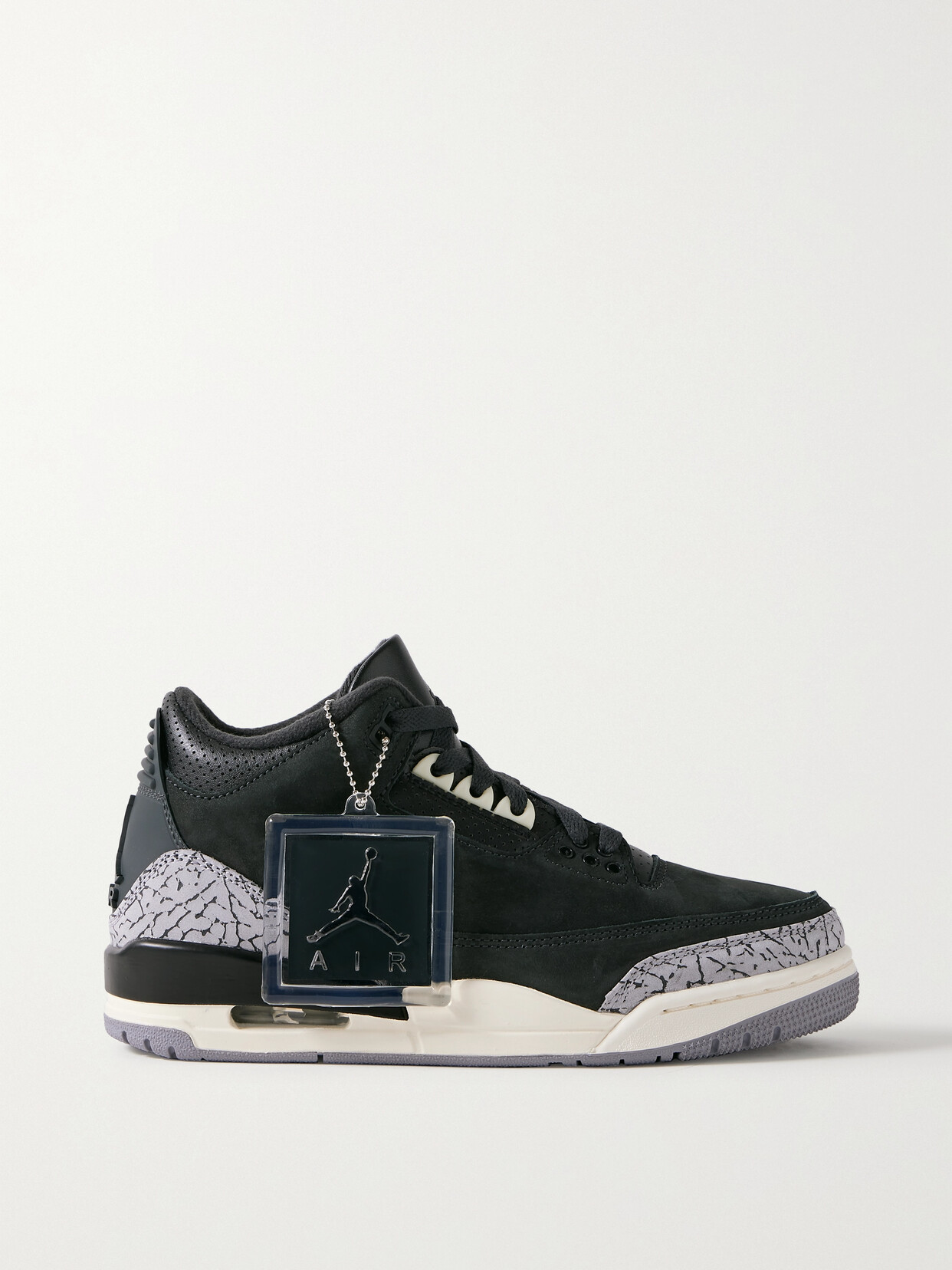 Nike - Air Jordan 3 Retro Logo-embroidered Suede And Leather Sneakers - Black