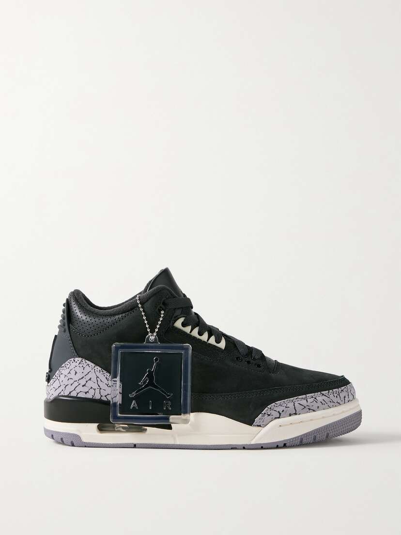 Nike Air Jordan 3 Retro Logo-embroidered Suede And Leather Sneakers