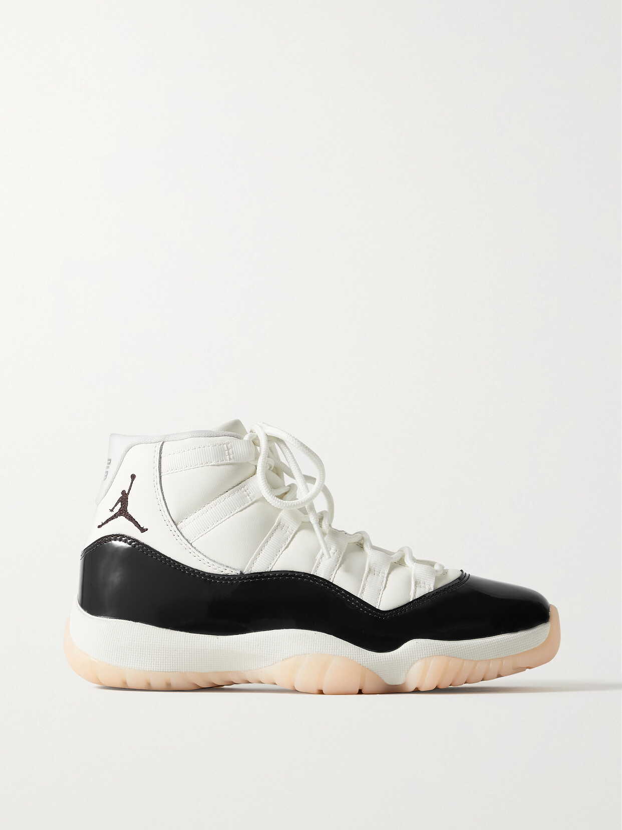 Nike Air Jordan 11 Retro Patent-trimmed Smooth Leather Sneakers In White