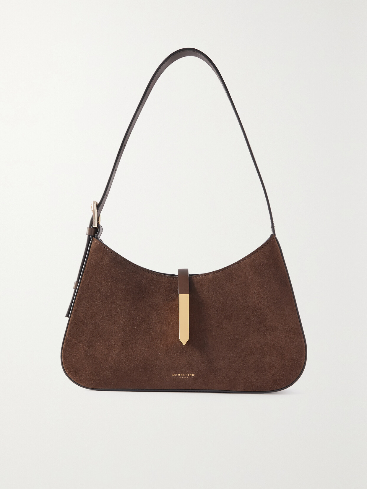 DEMELLIER + NET SUSTAIN TOKYO SUEDE AND LEATHER SHOULDER BAG