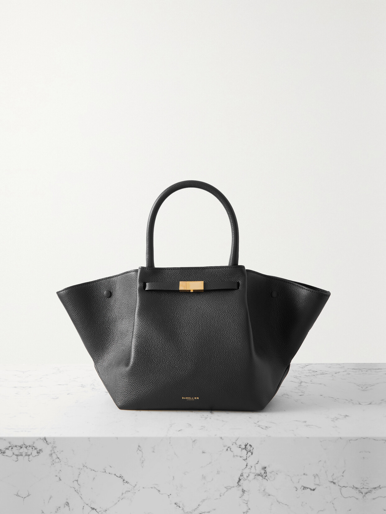 DeMellier - New York Medium Textured-leather Tote - Black