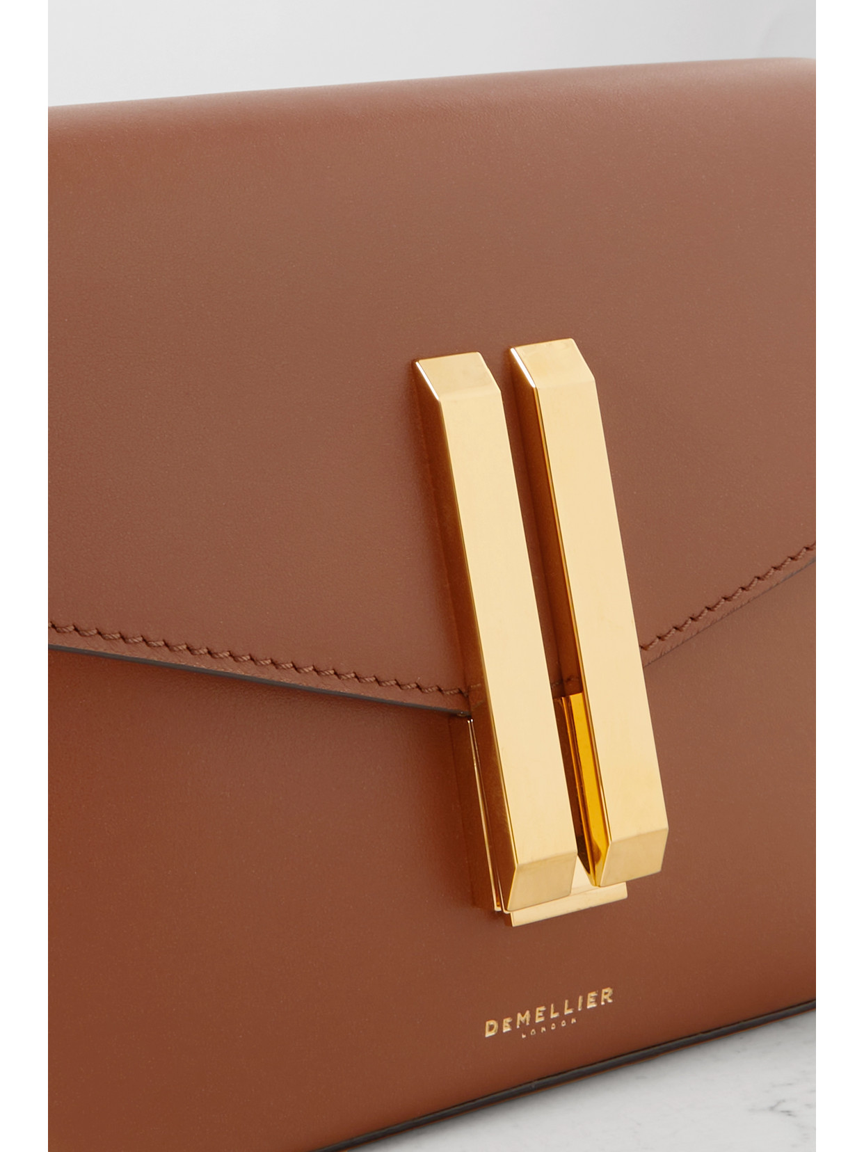 Demellier Vancouver Small Leather Shoulder Bag In Brown