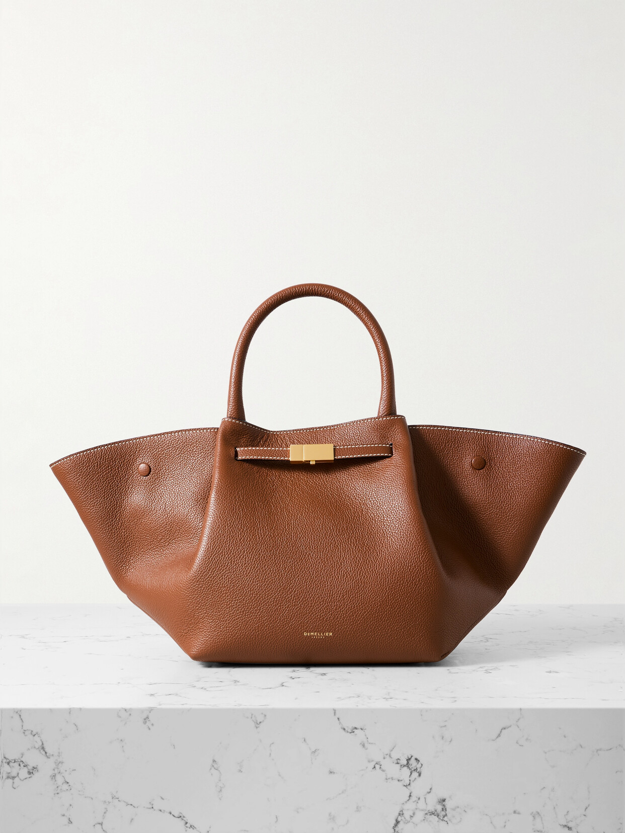 DeMellier - New York Medium Textured-leather Tote - Brown