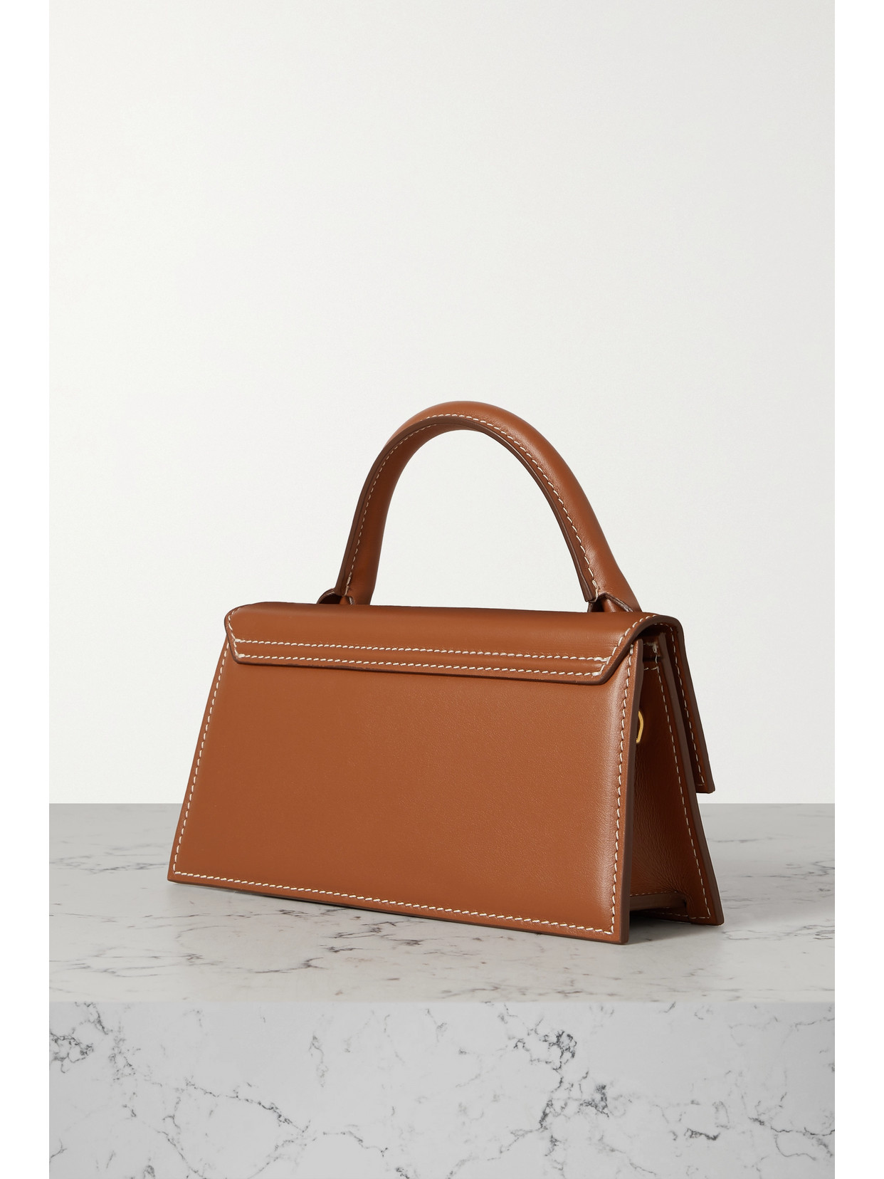 Shop Jacquemus Le Chiquito Long Leather Tote In Brown