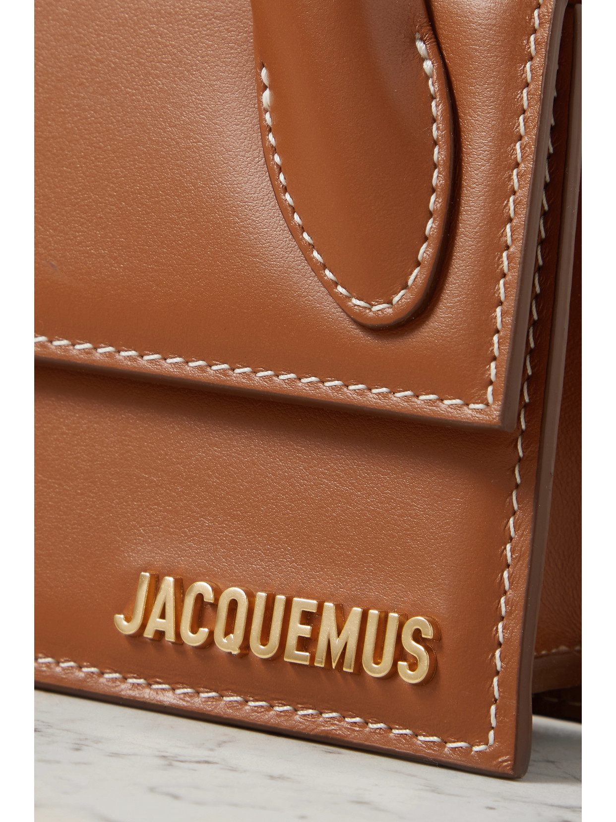 Shop Jacquemus Le Chiquito Long Leather Tote In Brown