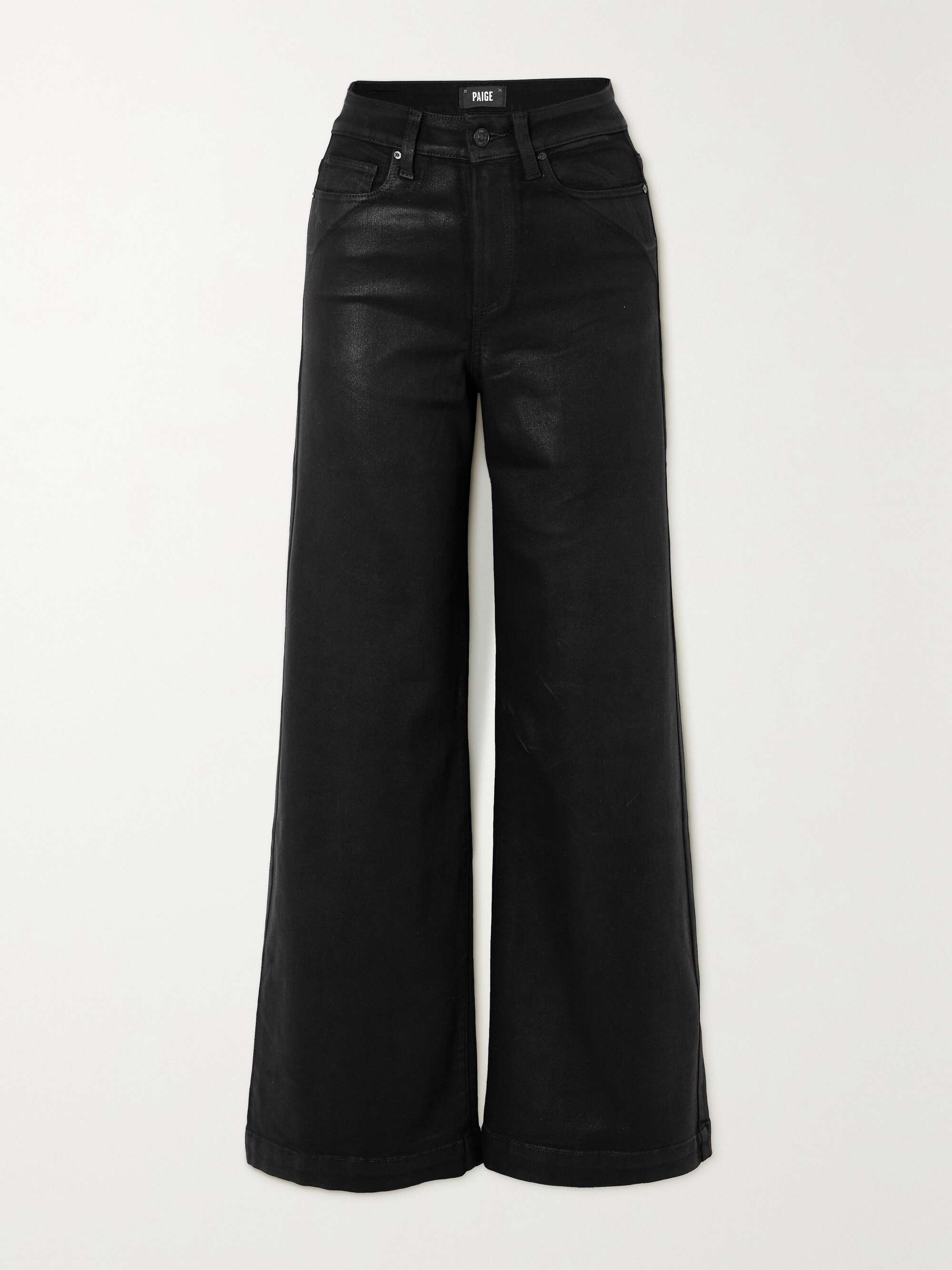 PAIGE Harper high-rise coated wide-leg jeans | NET-A-PORTER