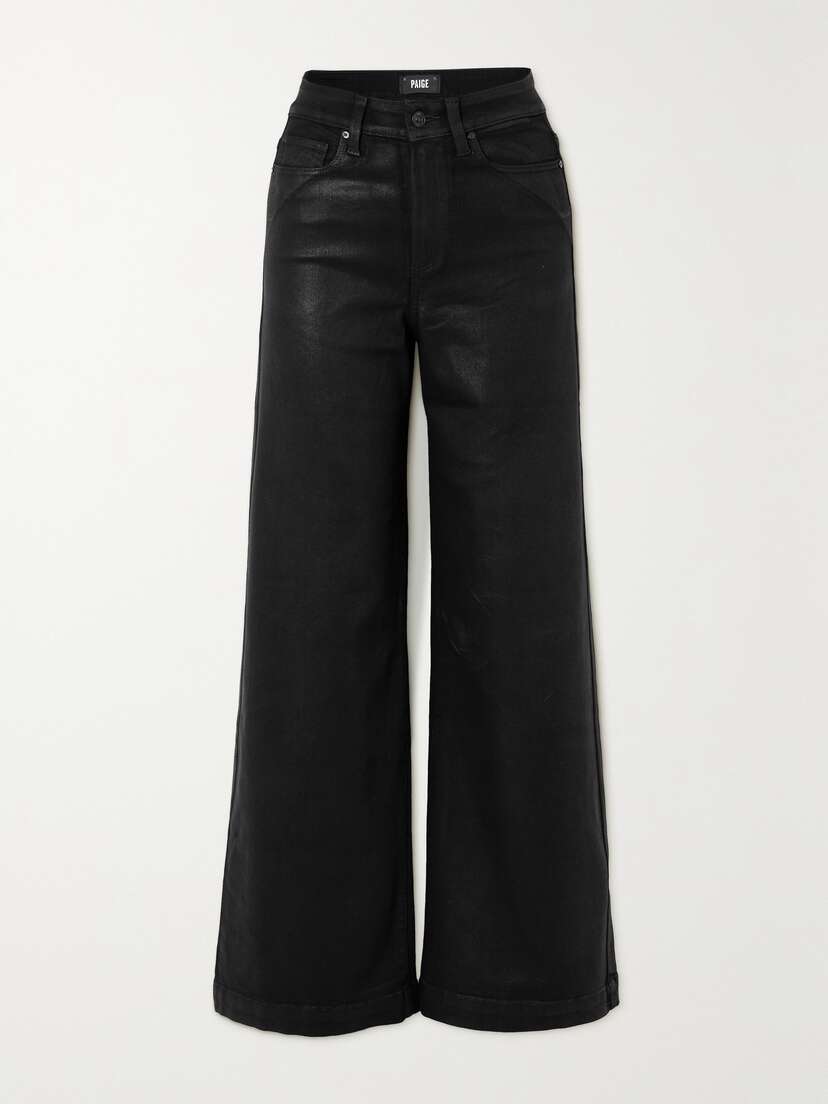 PAIGE Harper High-rise Coated Wide-leg Jeans