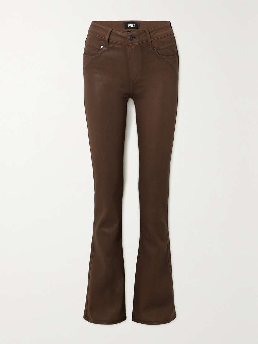 PAIGE Laurel Canyon High-rise Coated Flared Jeans