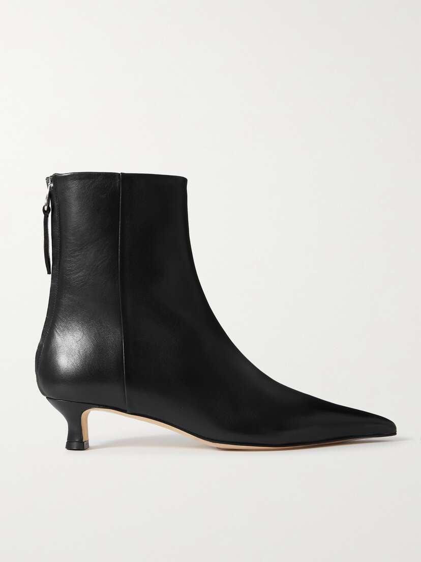 aeyde Zoe Leather Point-toe Ankle Boots
