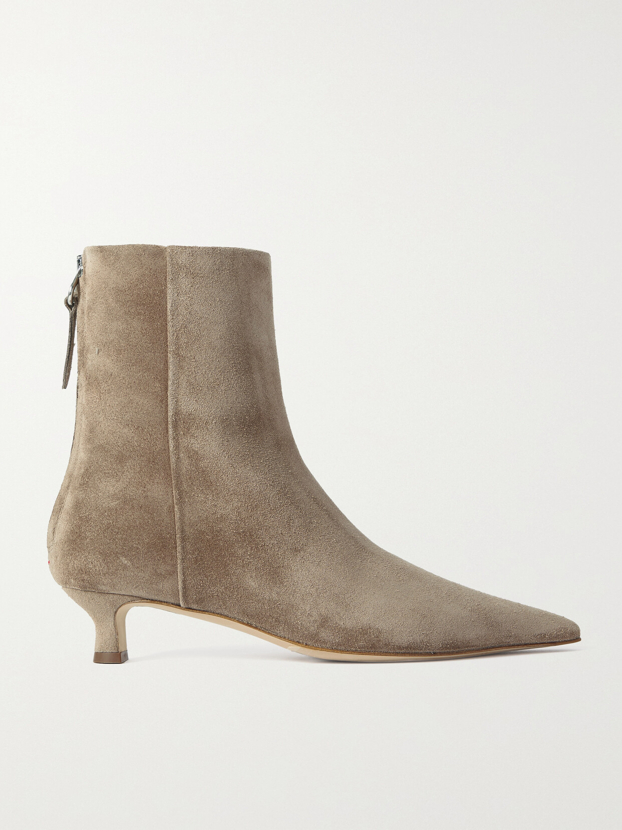 aeyde Zoe Suede Point-toe Ankle Boots - Neutrals