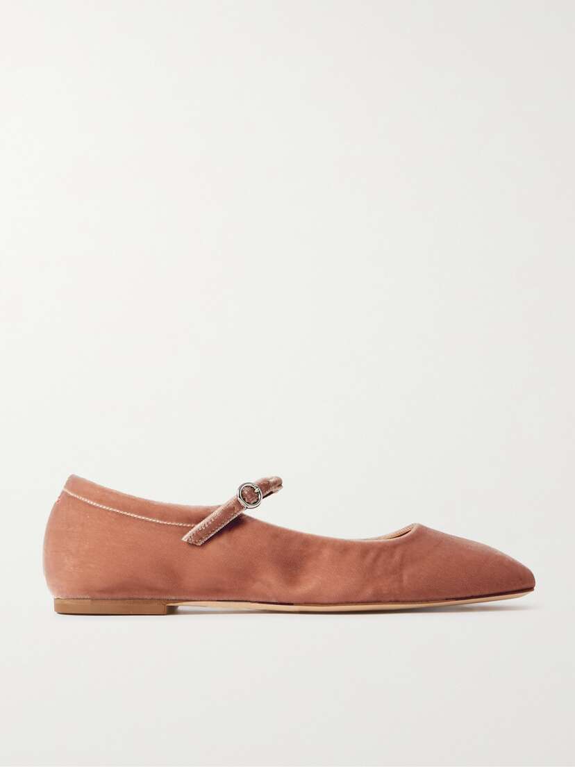 aeyde Uma Velvet Mary Jane Ballet Flats