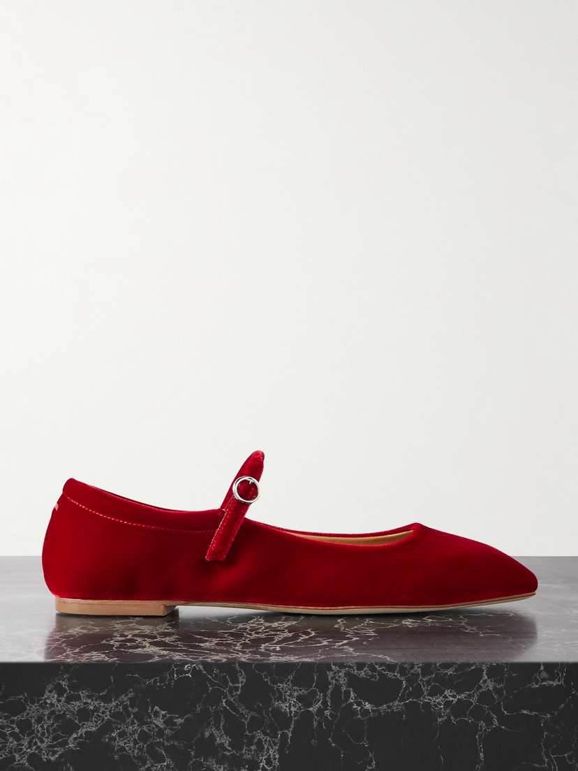 aeyde Uma Velvet Mary Jane Ballet Flats