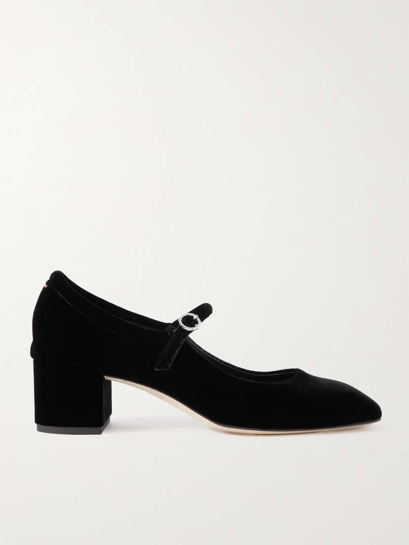 aeyde Aline Velvet Mary Jane Pumps