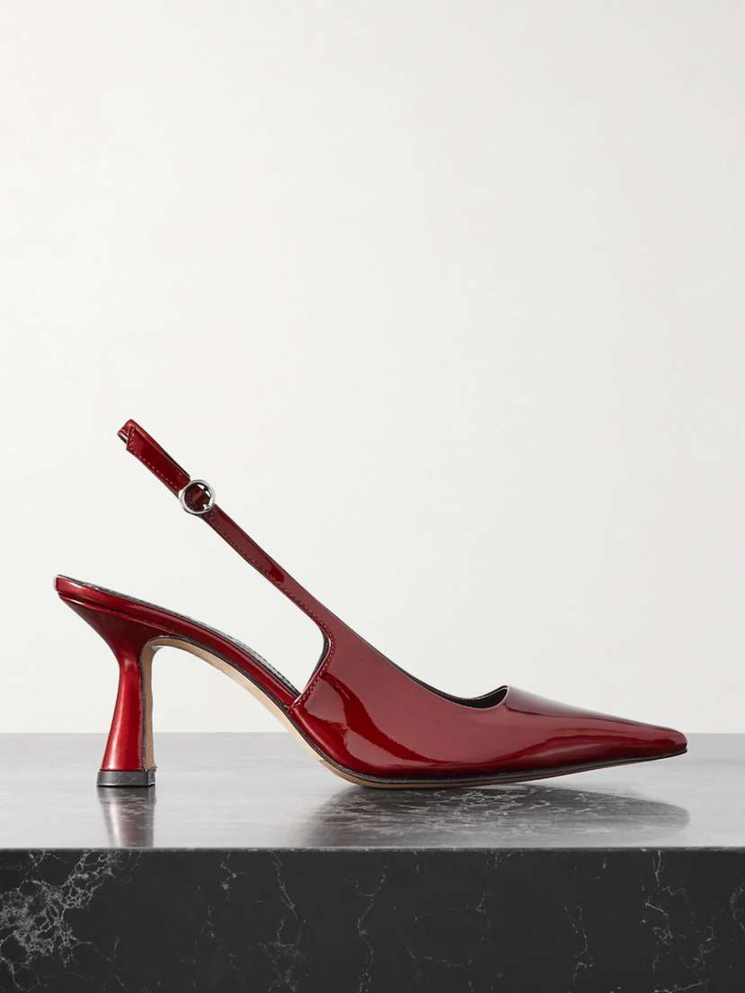 Aeyde Fernanda Patent-leather Slingback Pumps