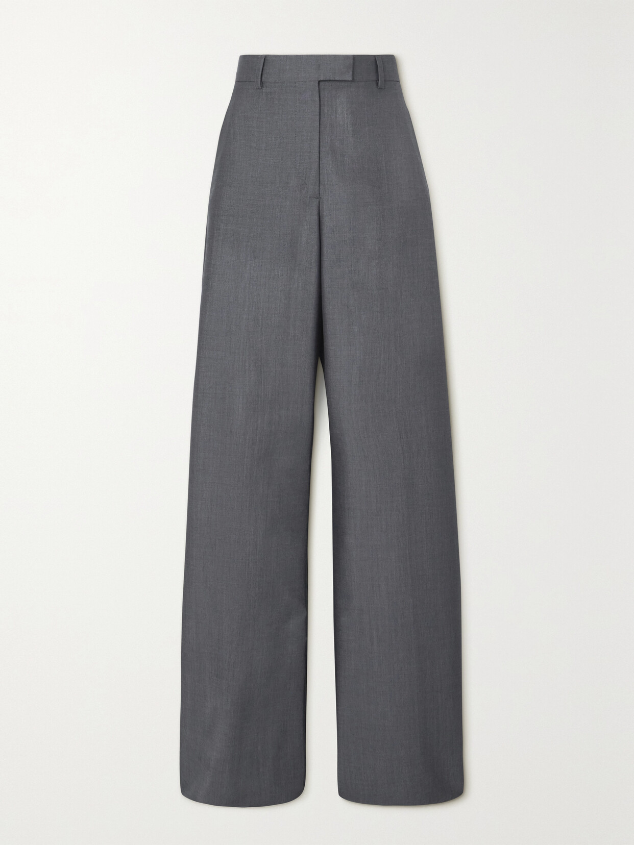 Valentino Mohair And Wool-blend Wide-leg Pants In Dark Grey