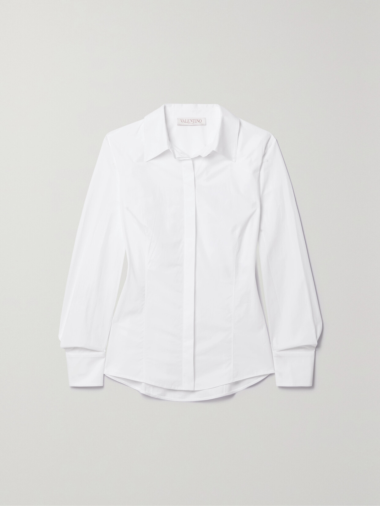 Valentino Cotton-poplin Shirt In White