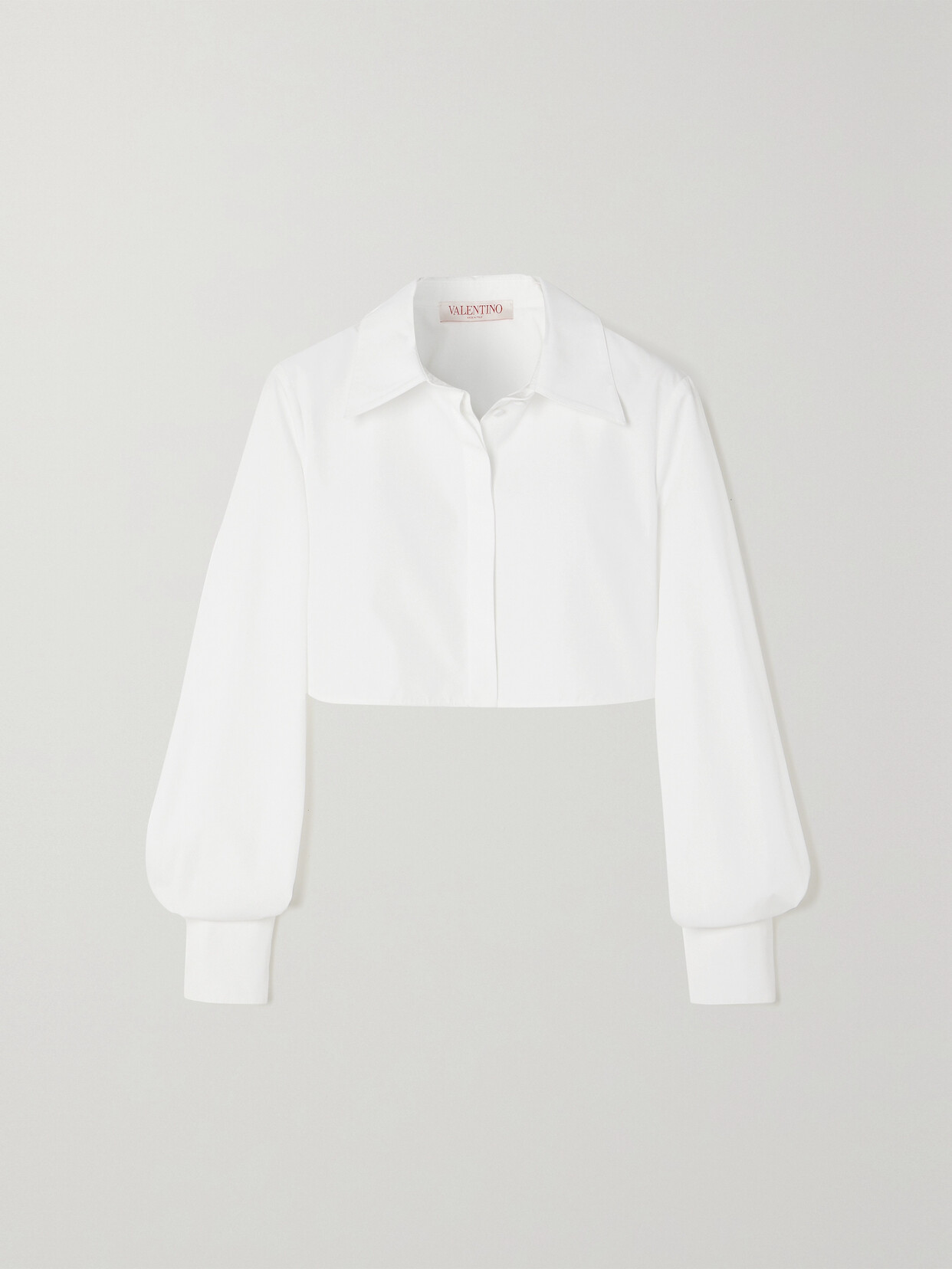 Valentino Garavani Cropped Buttoned Shirt In White