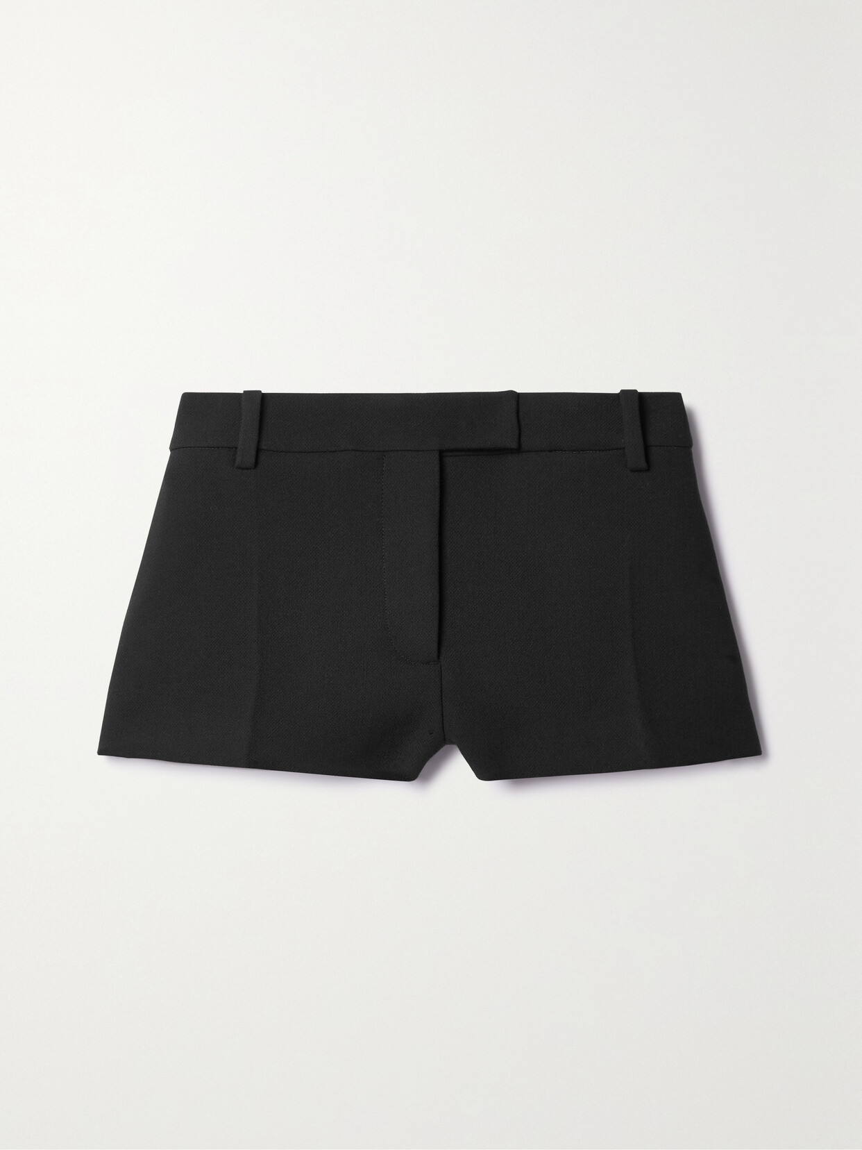 Valentino Garavani - Pleated Wool-blend Crepe Shorts - Black