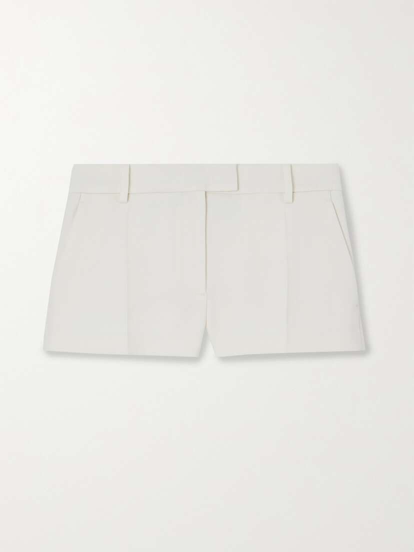 Valentino Garavani Pleated Wool-blend Crepe Shorts